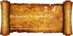 Koloszár András névjegykártya