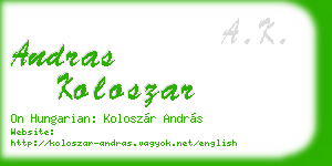 andras koloszar business card